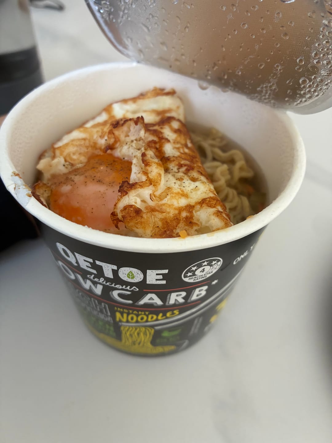 Customer photo review of Qetoe Low Carb High Protein Instant Cup Noodle - COMBO 12 PACK