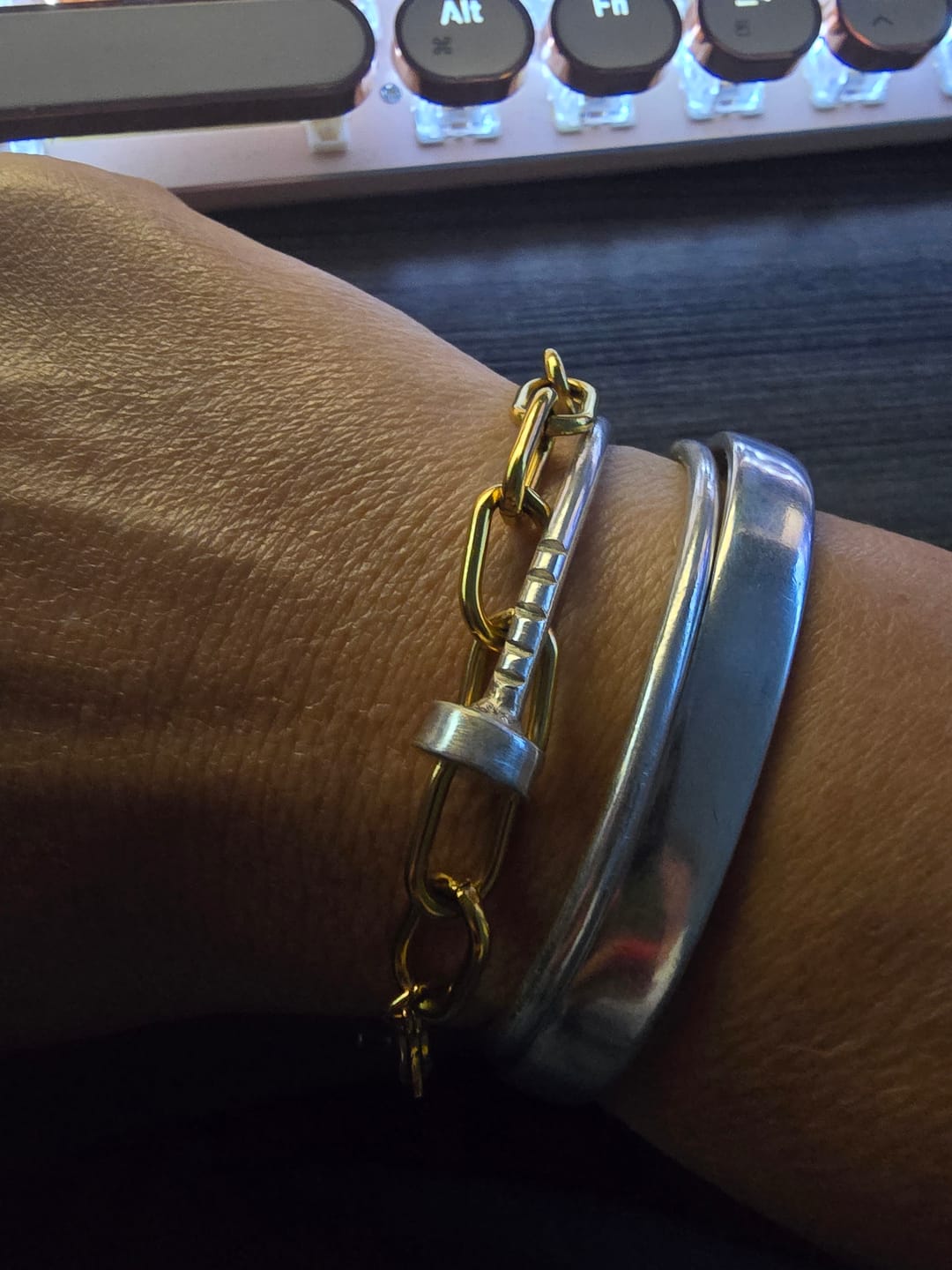 Customer photo review of Tulum Chunky Paperclip Bracelet (Bundle)