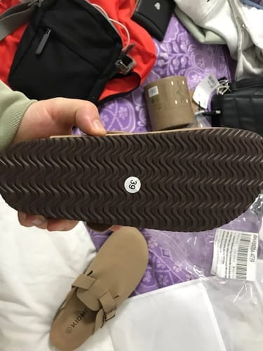 Customer photo review of Unisex Arizona Narrow Smooth Sandals