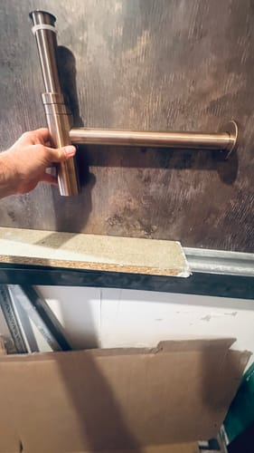 Customer photo review of Panneau Mural Salle de Bain SPC Bronze Cuivré – Étanche & Anti-Rayure