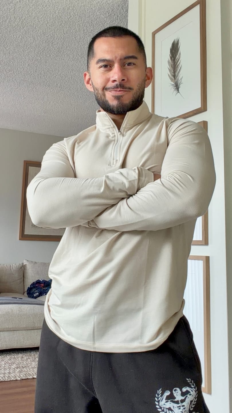 Customer photo review of Fitted Performance Quarter Zip