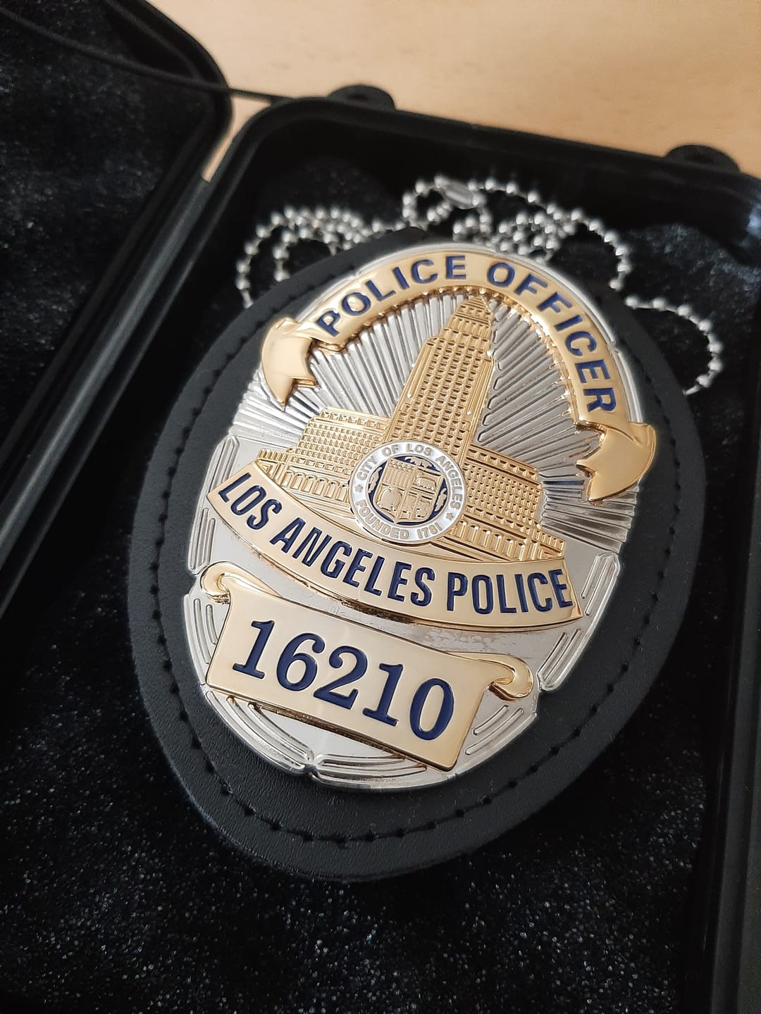 Customer photo review of LAPD Los Angeles Police Officer Badge Solid Copper Replica Movie Props With Number 16210