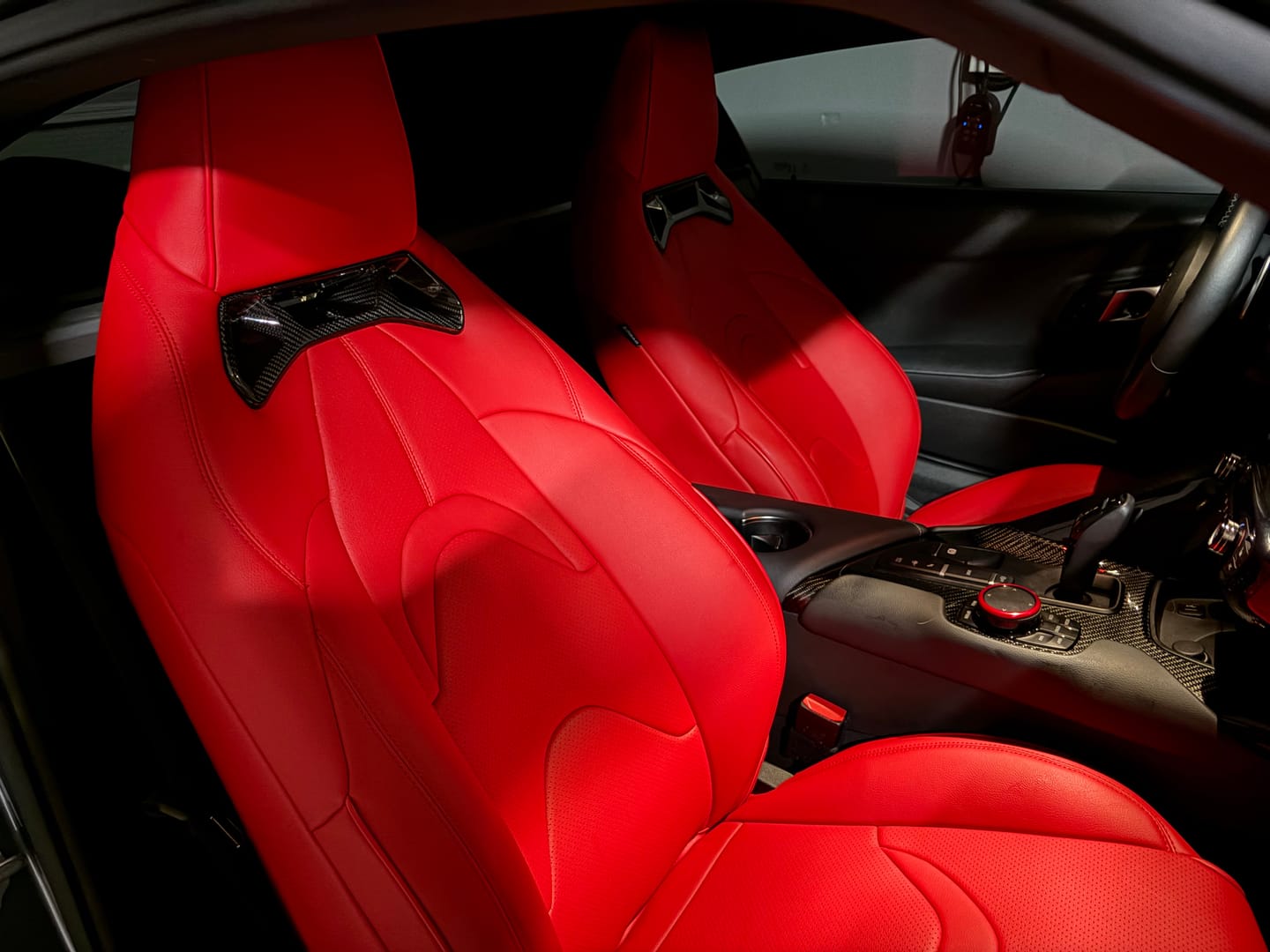 Customer photo review of 2020+ Toyota Supra Custom Leather Seat Covers
