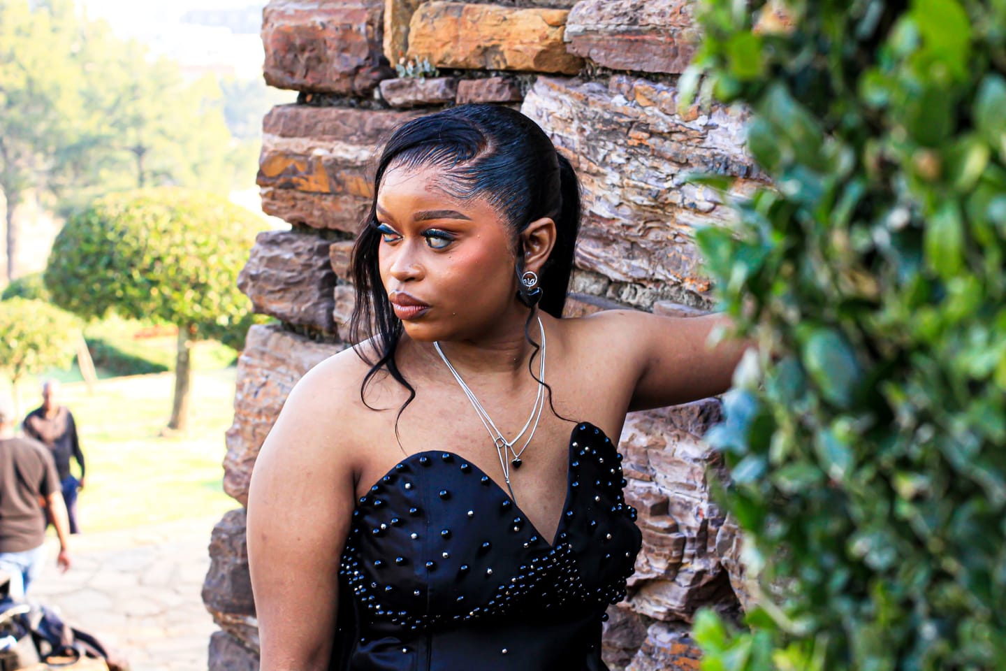 Customer photo review of Black Era Adore Silver Earrings