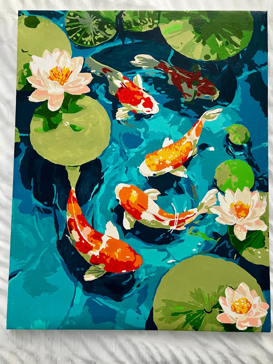 Customer photo review of Koi pond | Paint by Number