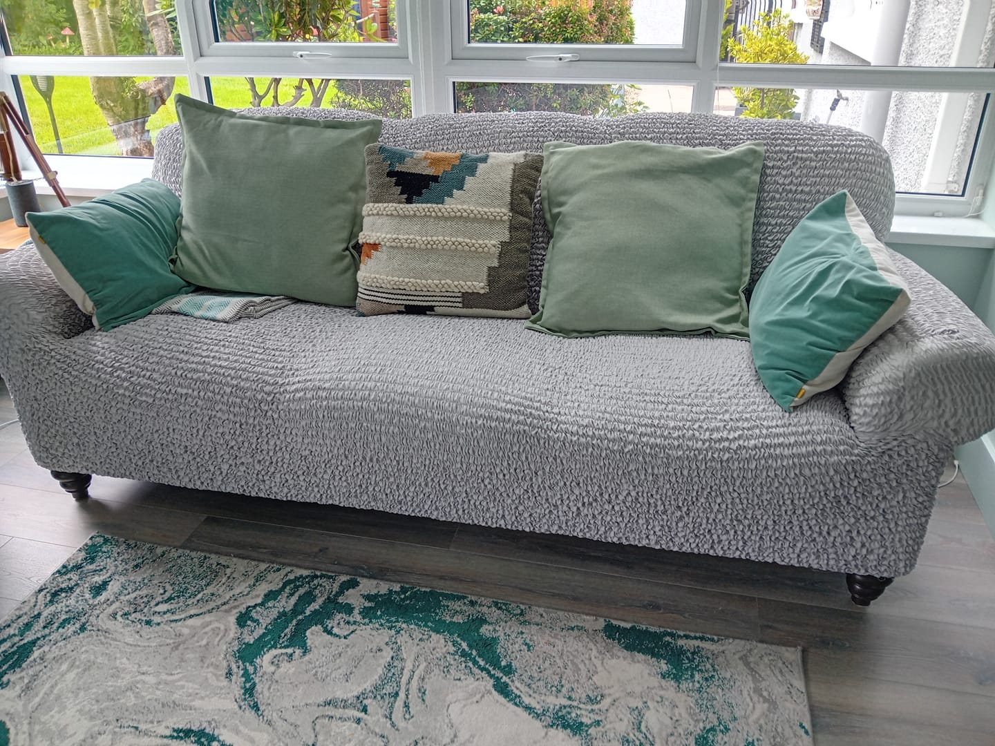 Customer photo review of 4 Seater Sofa Cover - Pearl, Microfibra Collection