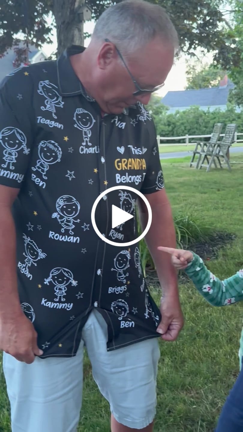Customer video review of Personalized Hawaiian Shirt- This Grandpa Belongs To Doodle