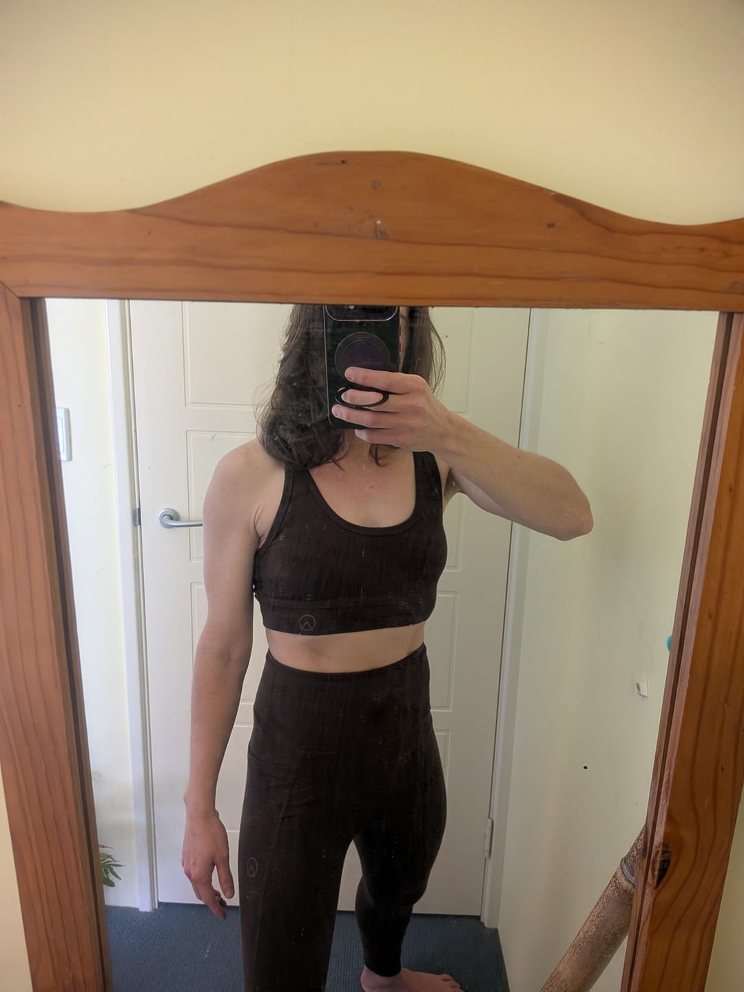Customer photo review of Cross back hemp sports bra
