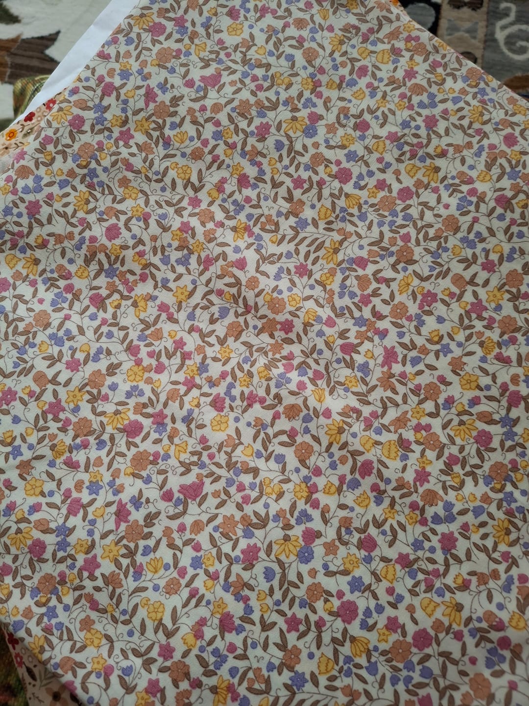 Customer photo review of Secret Wildflowers Rose & Hubble Cotton Poplin Fabric