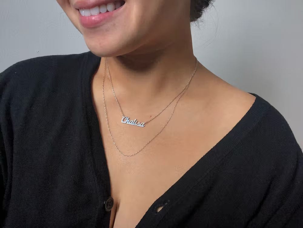 Customer photo review of Personalized Name Necklace for Women | Custom Gift for Her