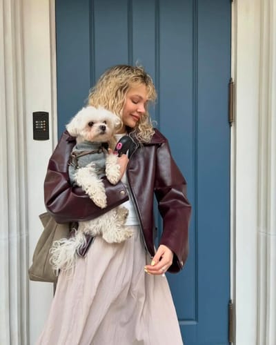 Customer photo review of Cherry Bomb Leather Jacket