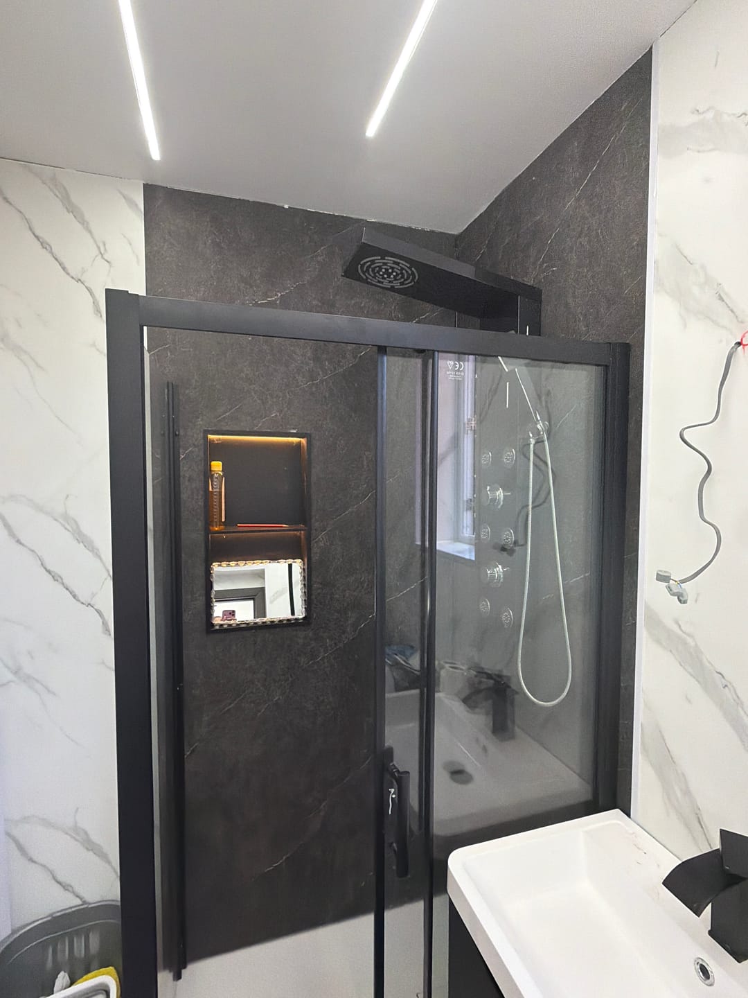 Customer photo review of 10mm Pietra Marble Ultra Matt Shower Panel 1M x 2.4M
