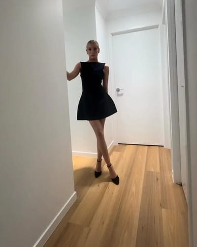 Customer photo review of Amara Mini Dress - Black