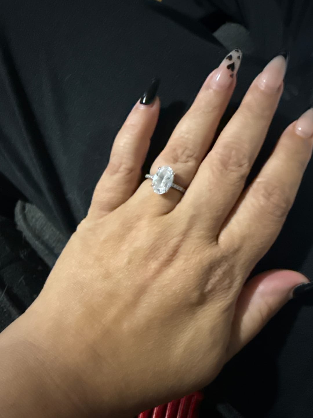 Customer photo review of Elegant 2.0Ct Marquise Cut White Gold Engagement Ring