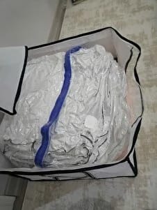 Customer photo review of Gule Home 2’li Vakumlu Hurç Seti Large + XXLarge Bez Çantalı Saklama Hurcu