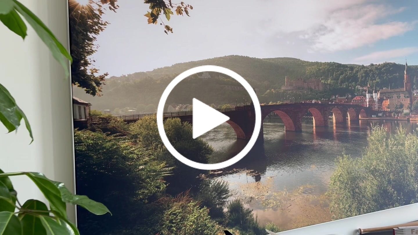 Customer video review of Akustikbild silberner Rahmen eigenes Motiv vom Kunden