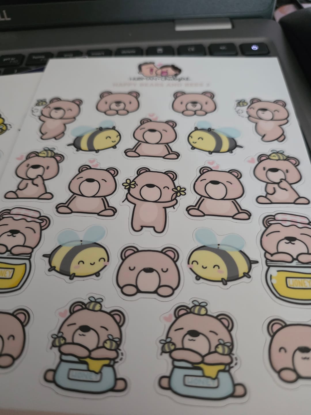 Customer photo review of Happy Bears and Bees 3 Sticker Sheet