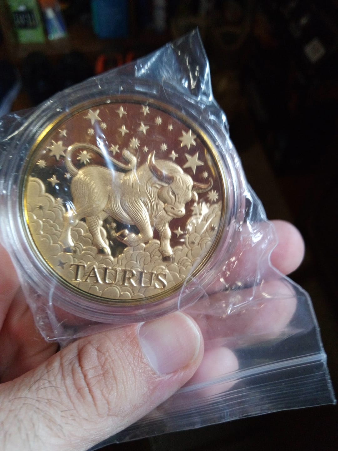 Customer photo review of 24K Yellow Gold (99.99% Gold Purity) Zodiac Sign Coin