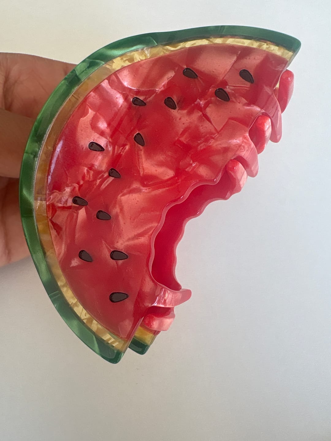 Customer photo review of Palestine Watermelon Hair Clip