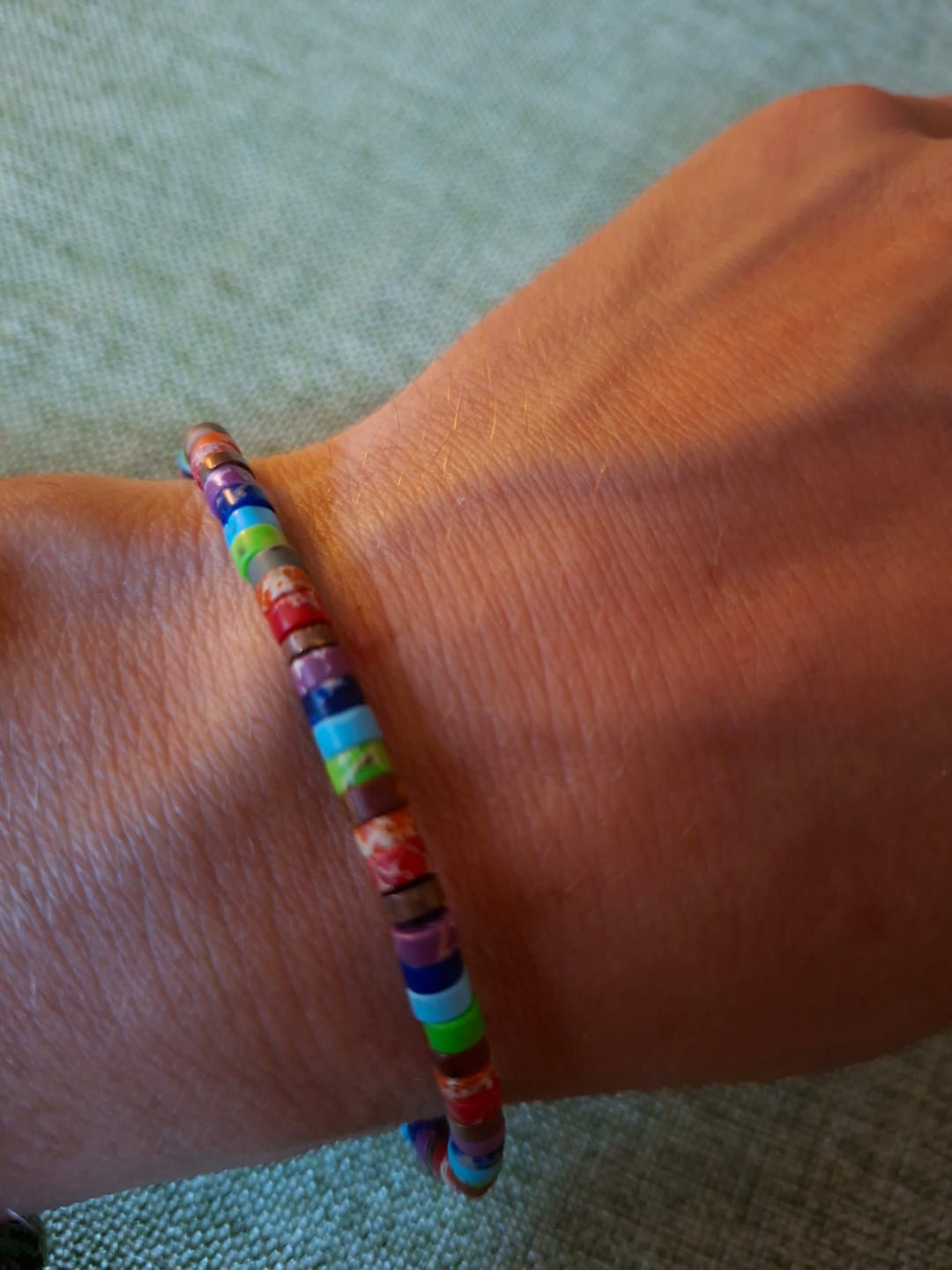 Customer photo review of 7 Chakren Energiearmband aus Jaspis