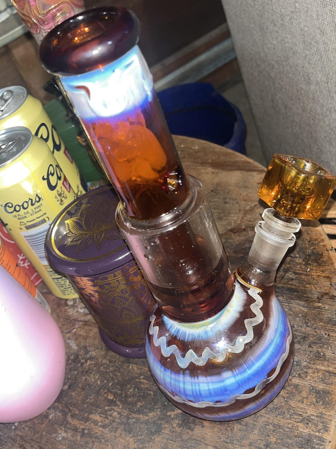 Customer photo review of AMBER SWIRL BONG