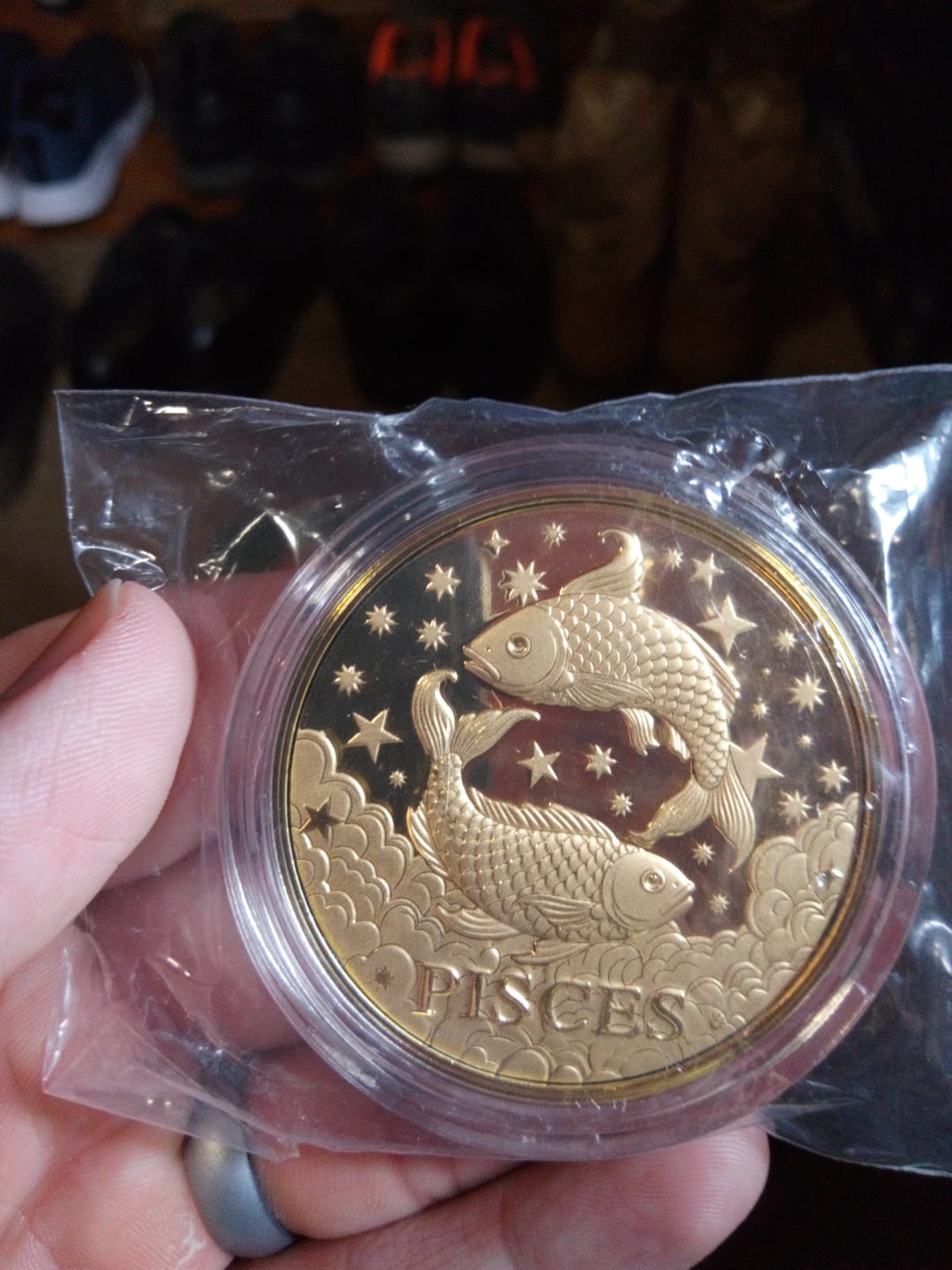 Customer photo review of 24K Yellow Gold (99.99% Gold Purity) Zodiac Sign Coin