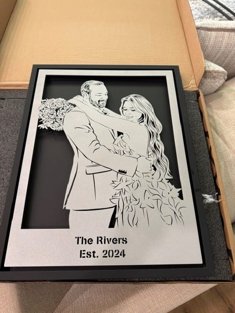Customer photo review of Custom Metal Portrait