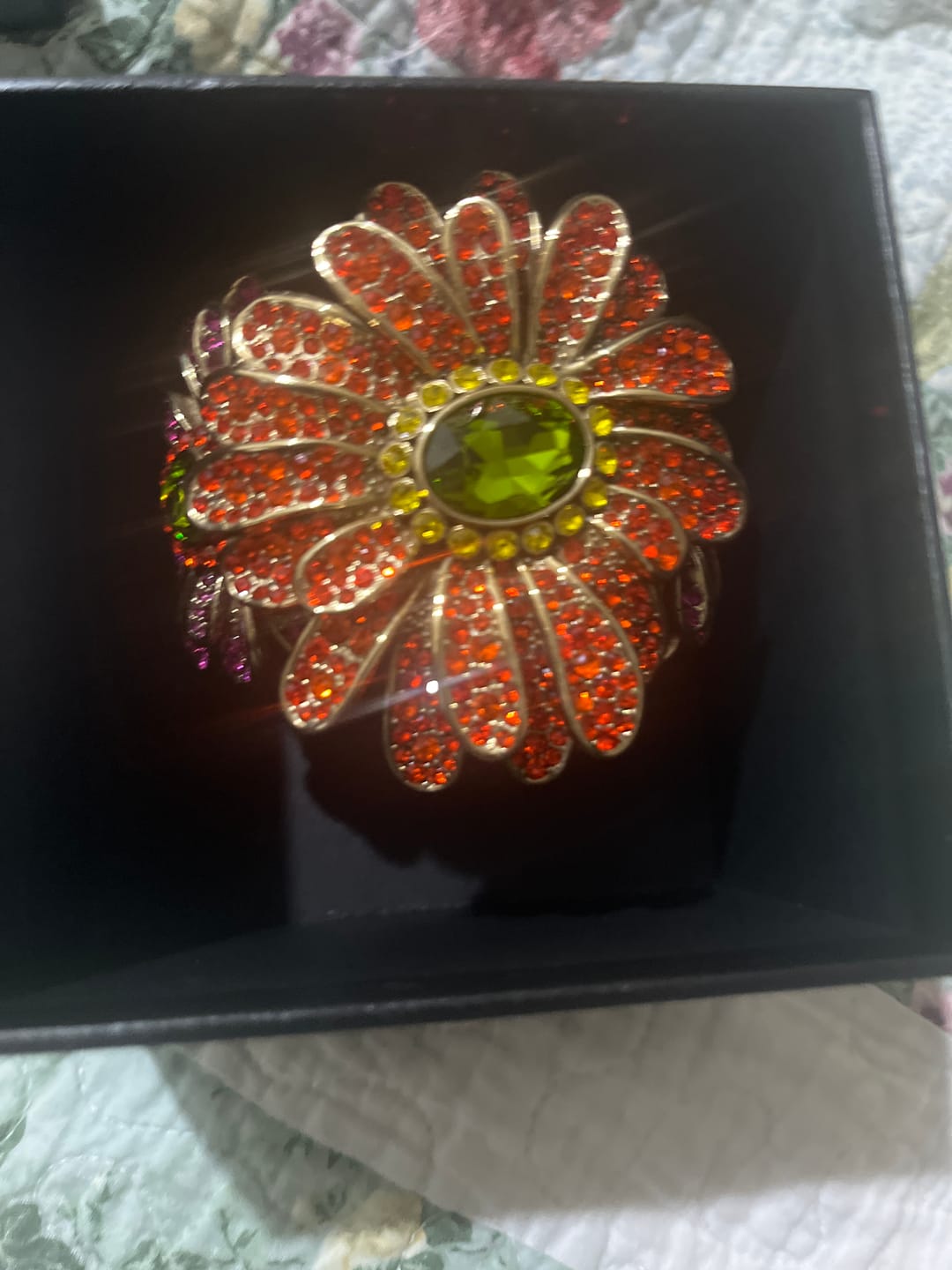 Customer photo review of Heidi Daus®"Gerber Daisy Crazy" Crystal Floral Cuff Bracelet