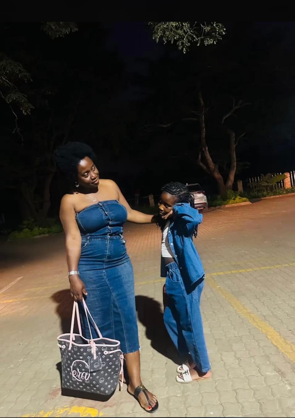Customer photo review of Pink Muse Denim Tote