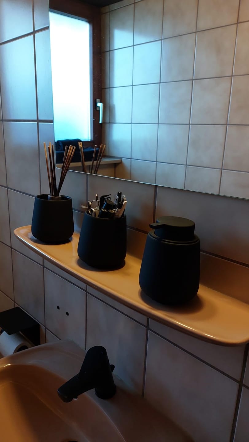 Customer photo review of Badezimmer Set Keramik, WC-Bürste & Seifenspender, skandinavisch
