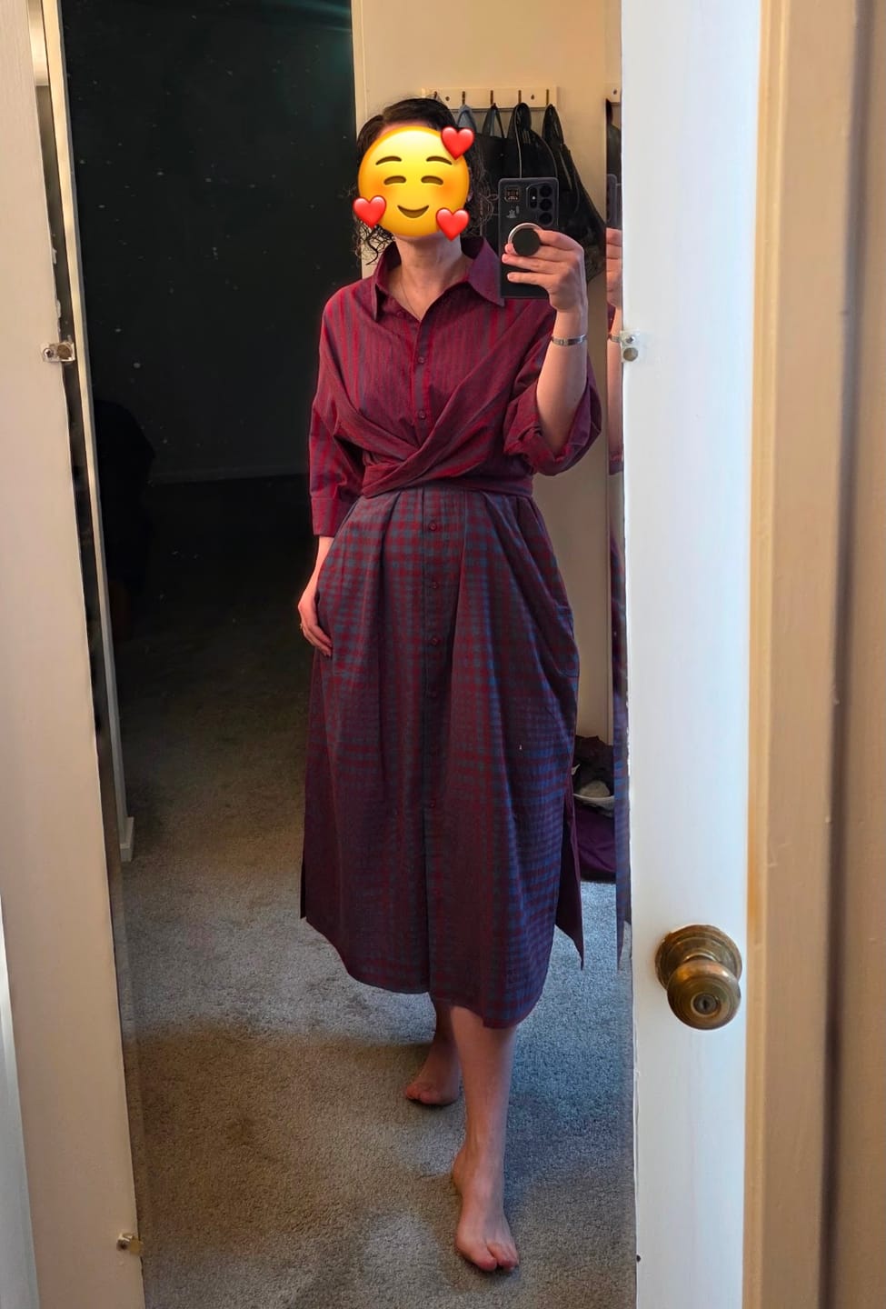 Customer photo review of ALEXANDRA SHIRT DRESS | BEACON STRIPE X CHEX