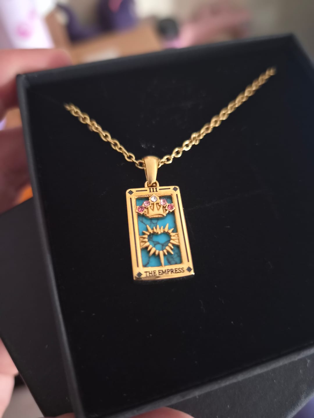 Customer photo review of The Empress - Tarot Card Necklace