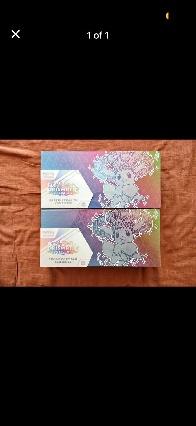 Customer photo review of Prismatic Evolutions Super-Premium Collection - SV: Prismatic Evolutions