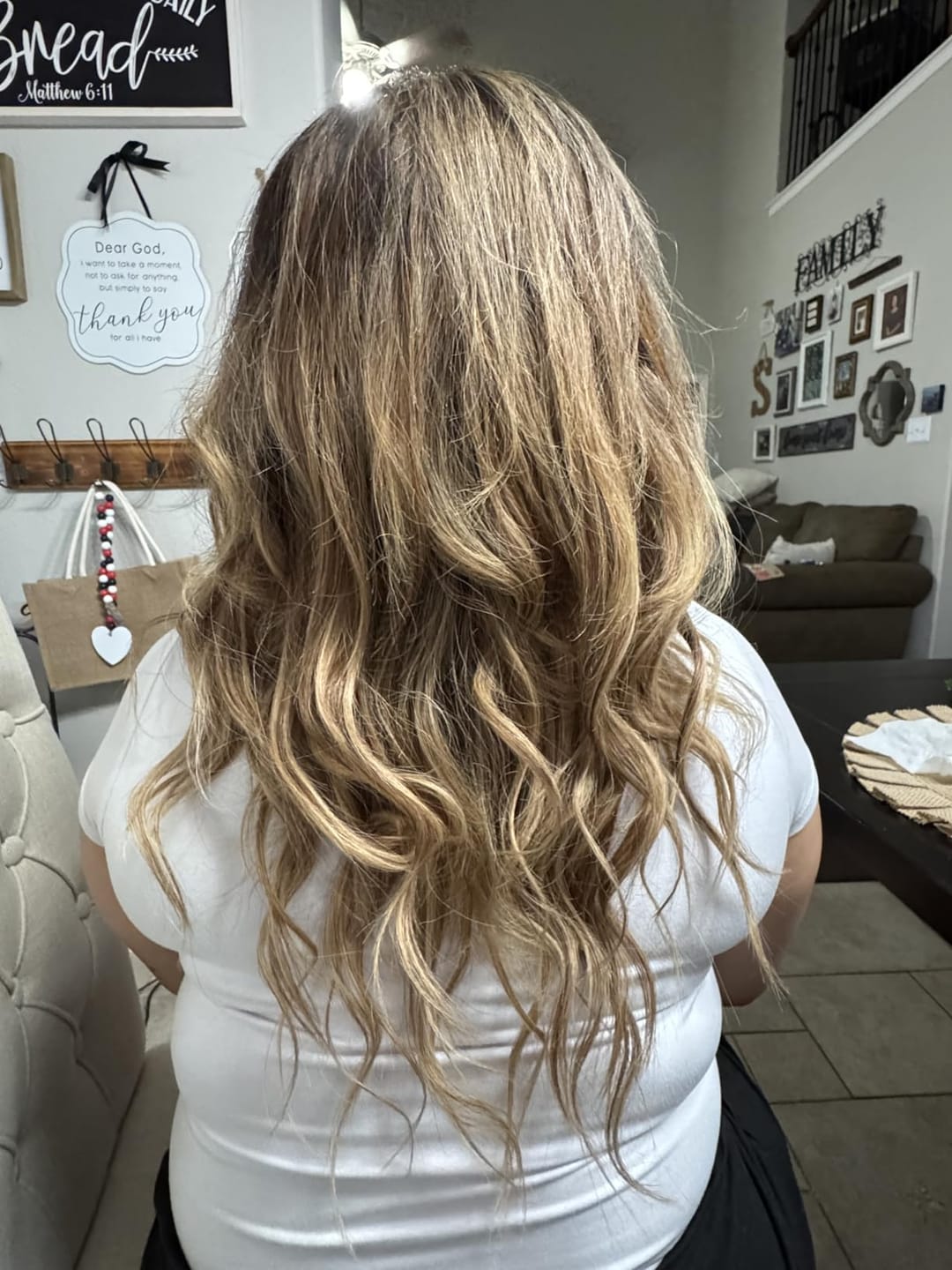 Customer photo review of [Pre Order] 6x6 Inches Virgin Human Hair Toppers Fishnet Base Balayage Brown #4/4/27