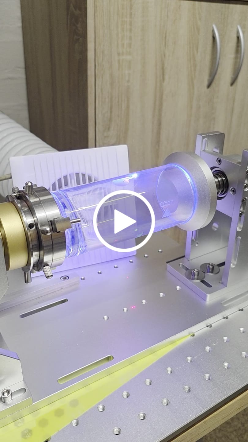 Customer video review of Cloudray D80 D100 A Series Rotary Attachment Set