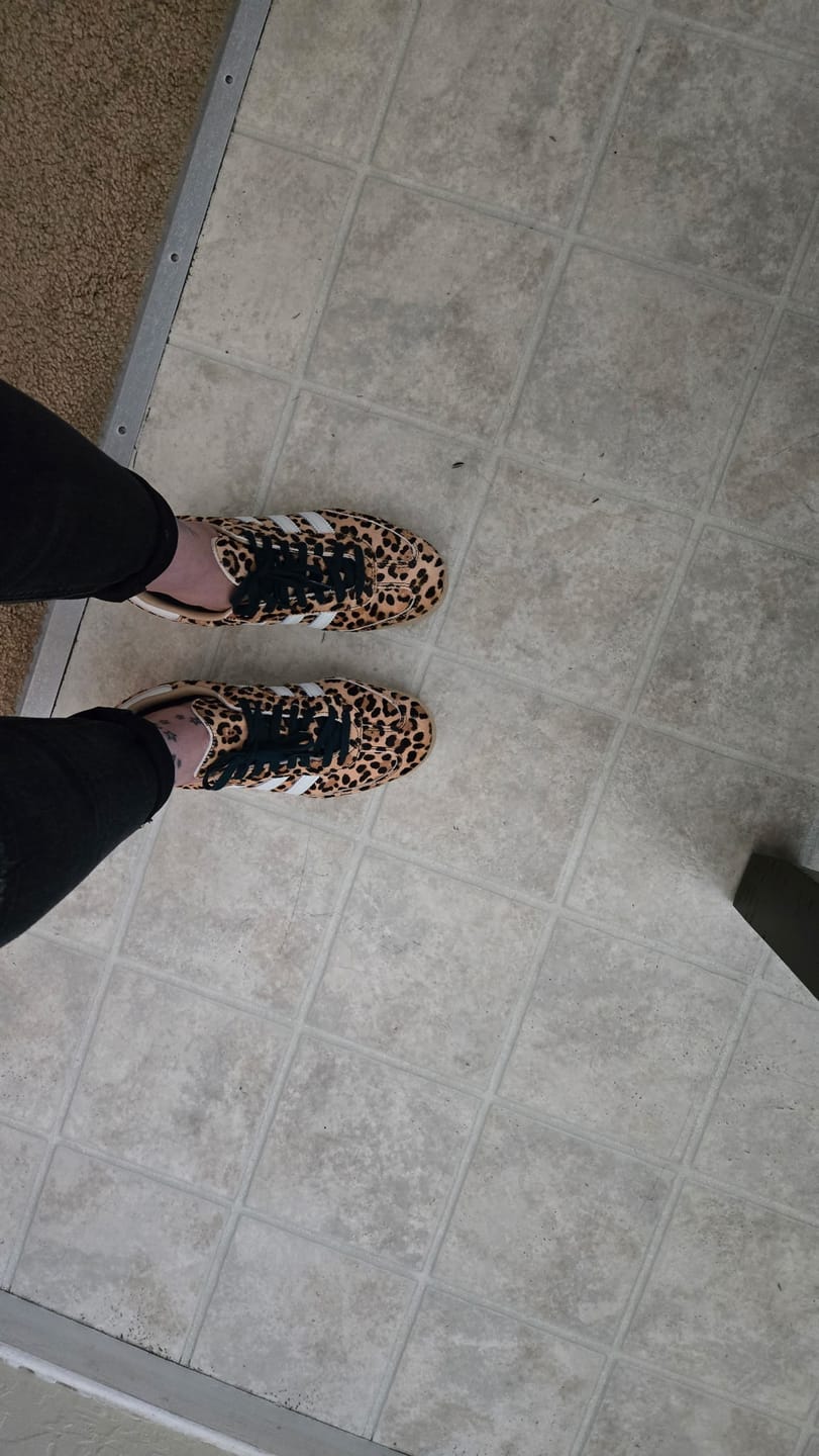 Customer photo review of adidas Samba OG Leopard Magic Beige Women's