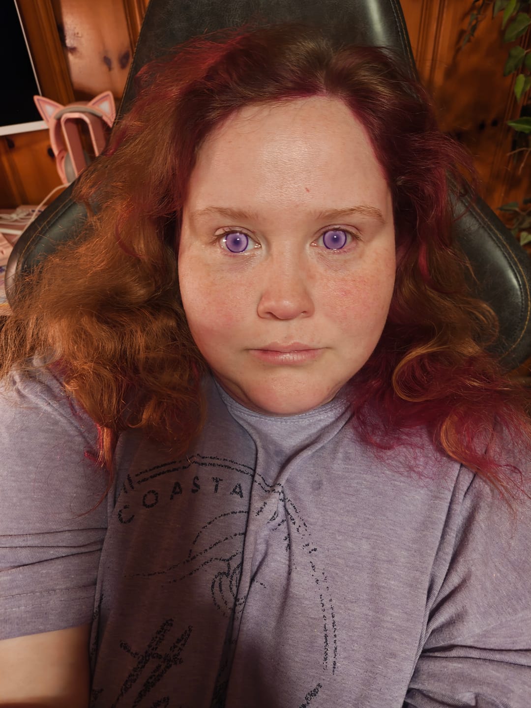 Customer photo review of Cosplay Fairy Purple Colored Contact Lenses