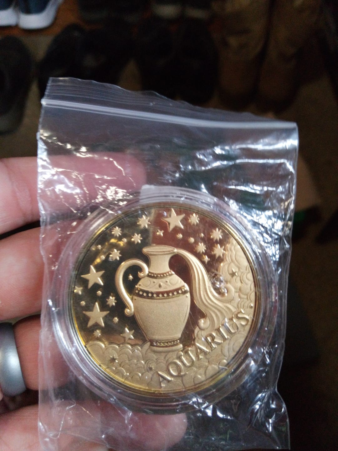 Customer photo review of 24K Yellow Gold (99.99% Gold Purity) Zodiac Sign Coin