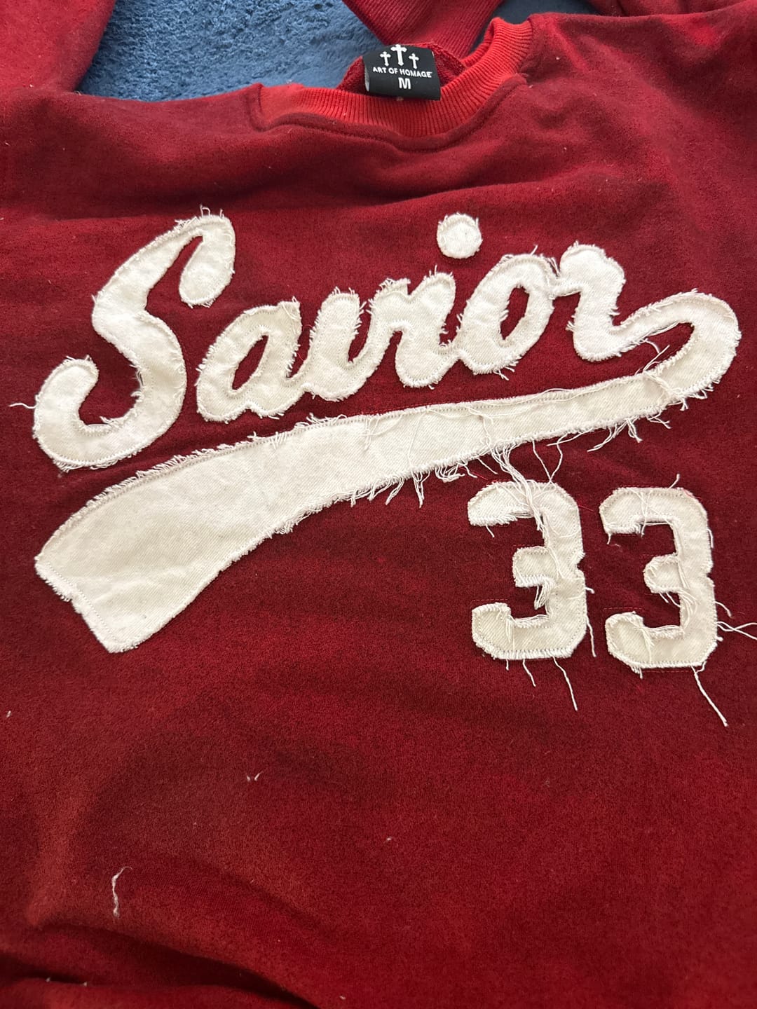 Customer photo review of Vintage Savior Crew- Red