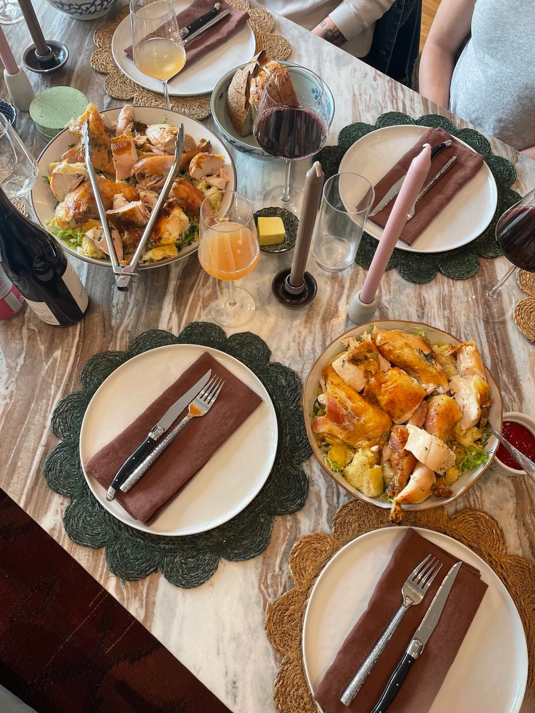 Customer photo review of Chocolate Linen Napkins Set of 2