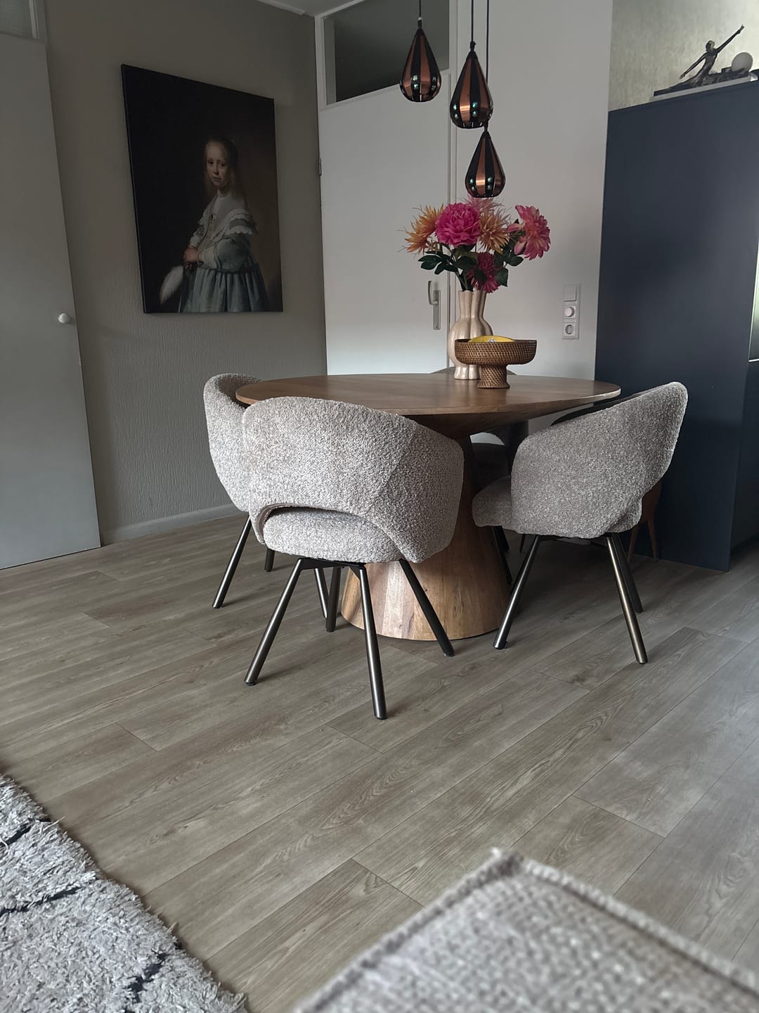 Customer photo review of Eetkamerstoel Velin - Beige - Bouclé - Draaibaar