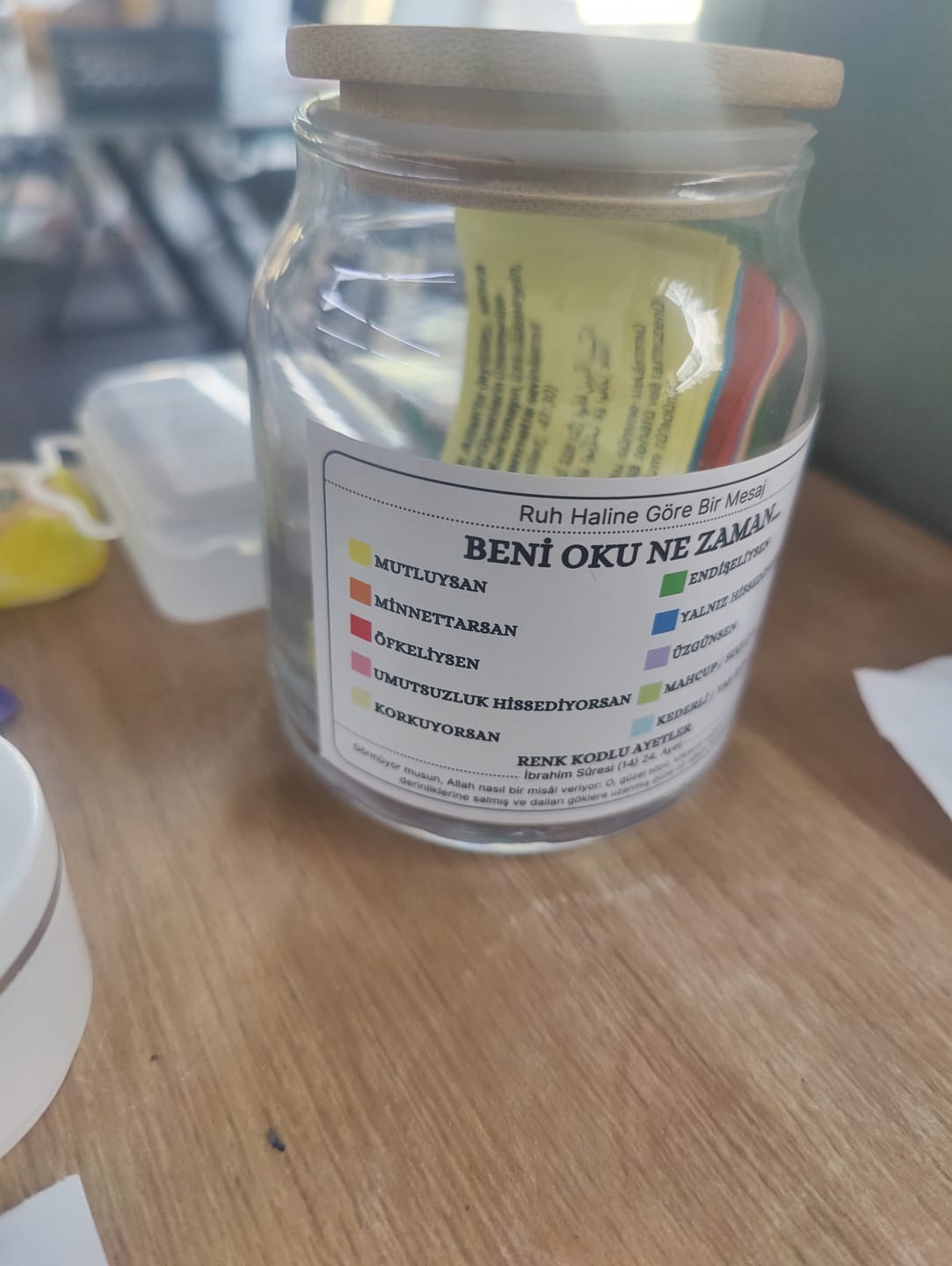 Customer photo review of Huzur Kavanoz - 150 Ayet - 10 Renkli