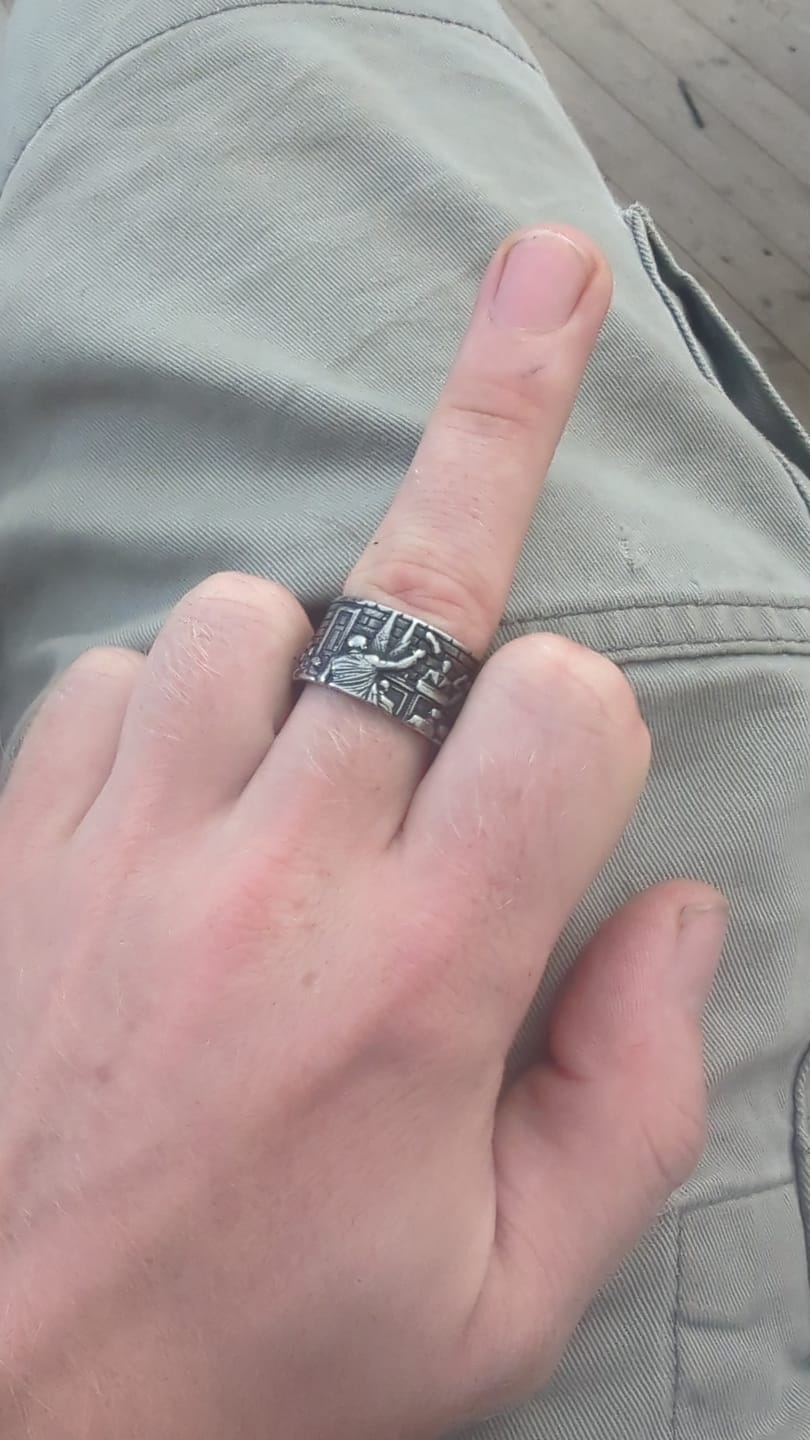 Customer photo review of The "Farewell Kiss" Ring -Oxidized 925 Sterling Silver or Stainless Steel