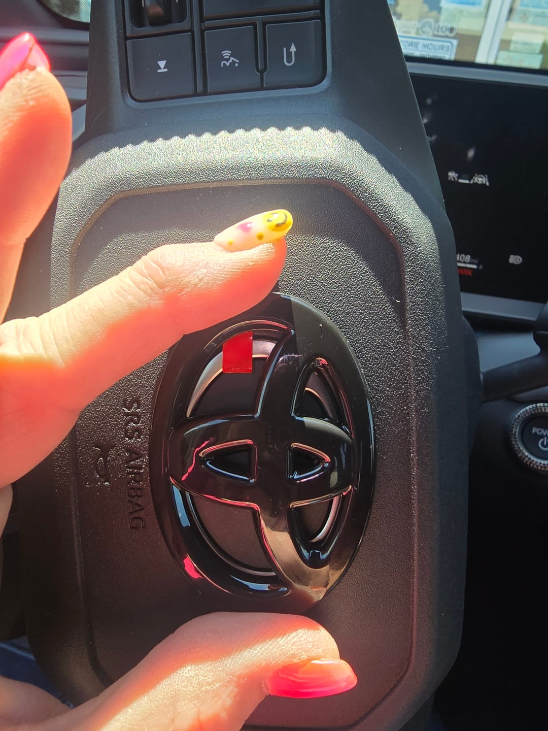 Customer photo review of Steering Wheel Emblem Overlay