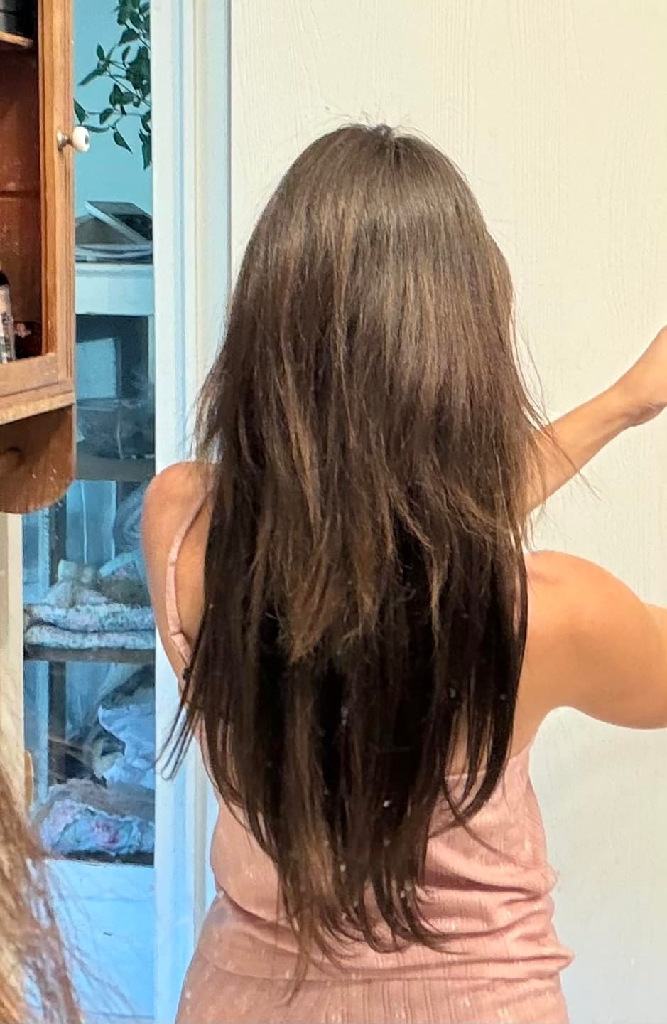 Customer photo review of 13x13cm Human Hair Toppers Mono Base Darkest Brown #2