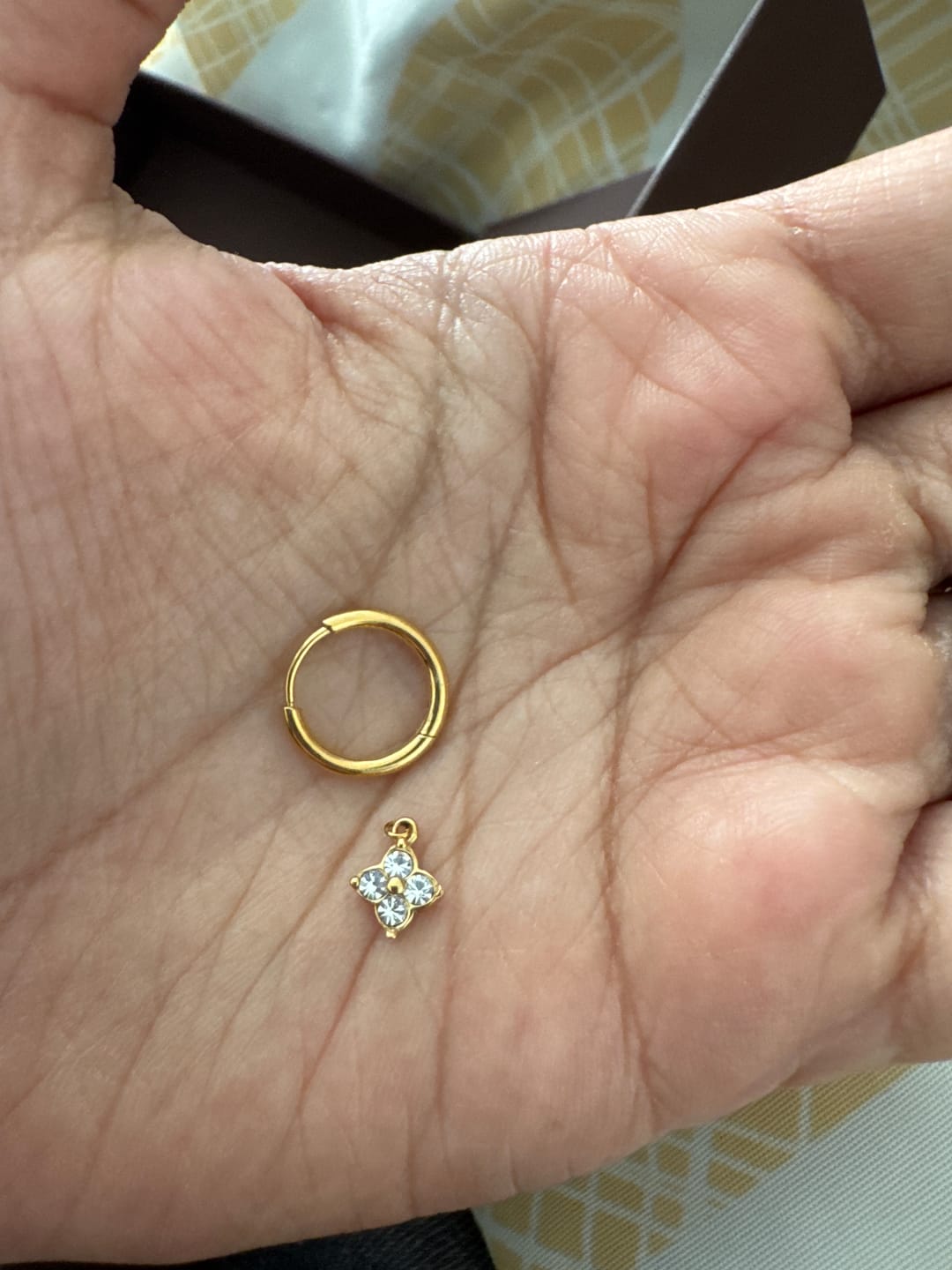 Customer photo review of Crystal Four Leaf Clover Drop Earrings