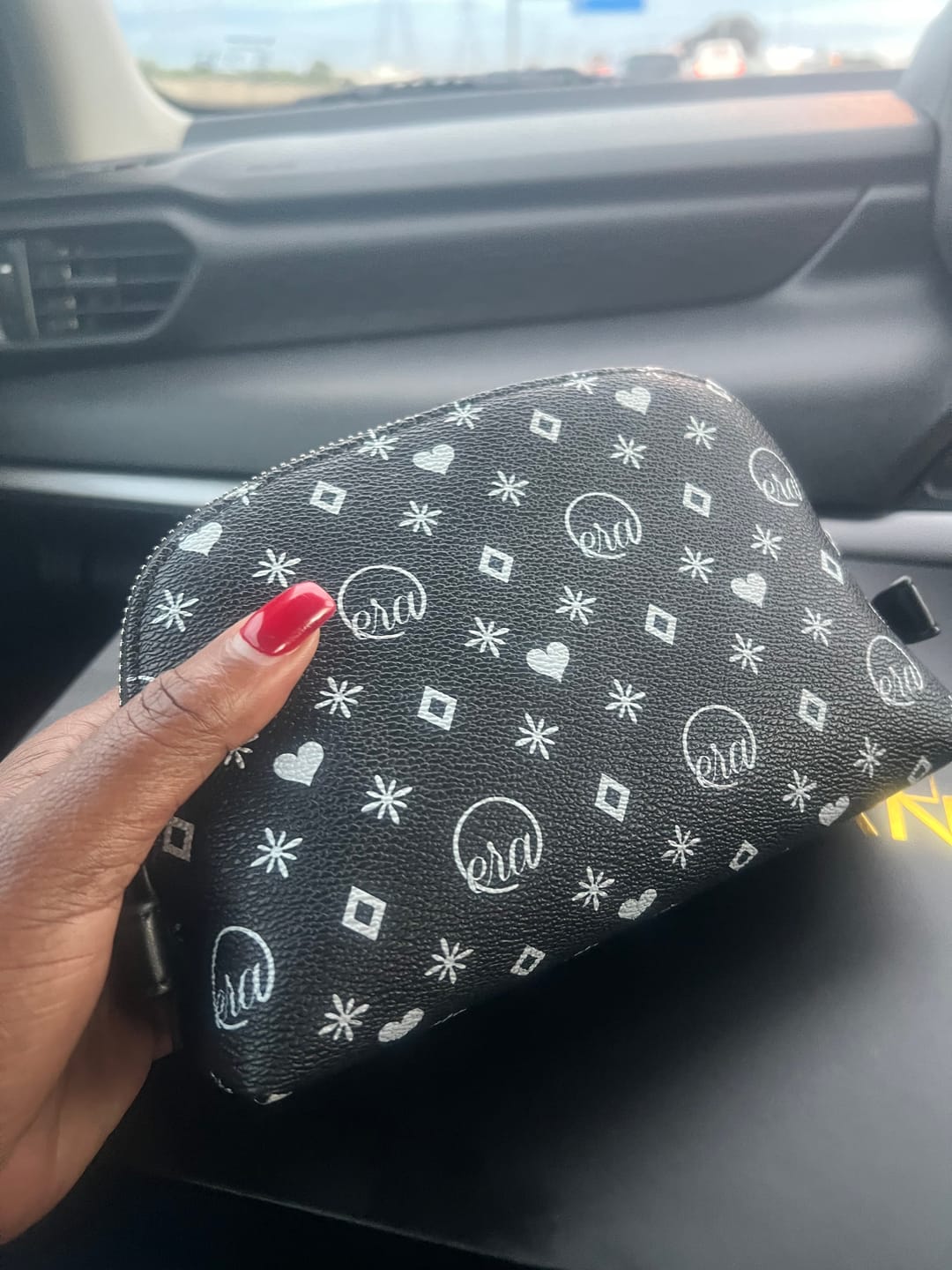Customer photo review of Black Go Getter Makeup Bag