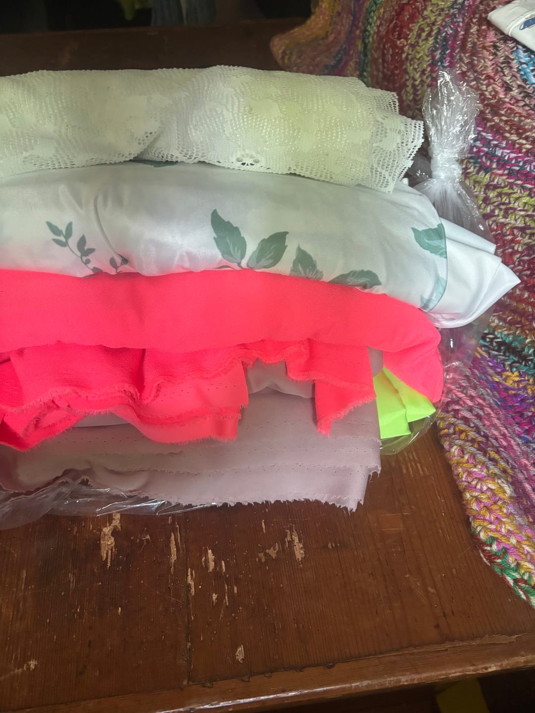 Customer photo review of 50p A Metre: Print & Plain Fabric Bundle