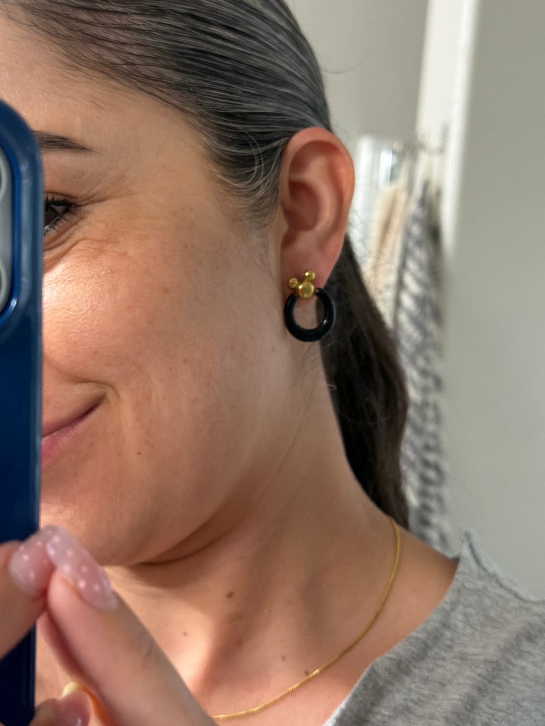 Customer photo review of Leader of the Club Earrings