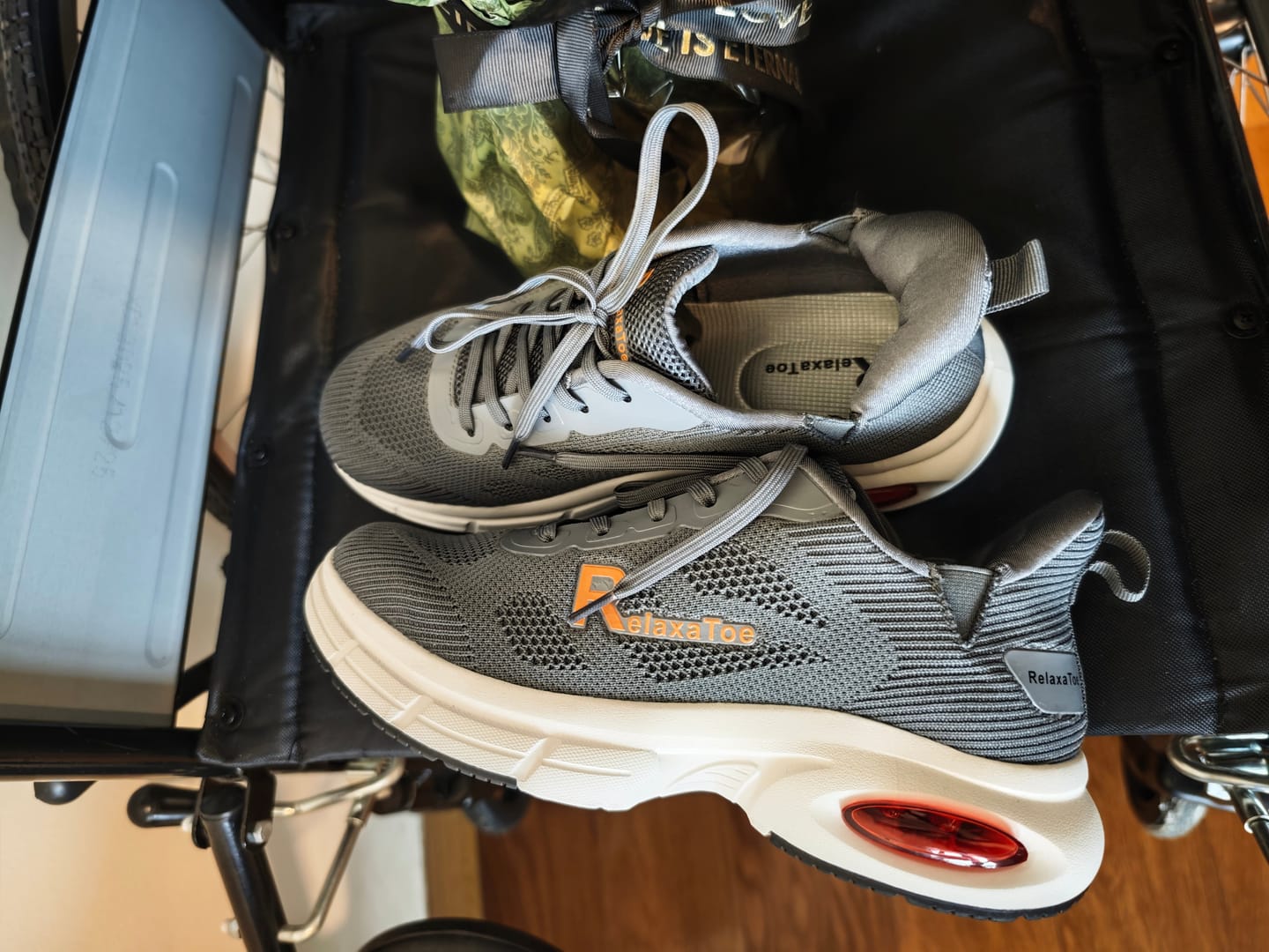 Customer photo review of RelaxaToe Hands-Free Wide Toe Box Walking Shoes
